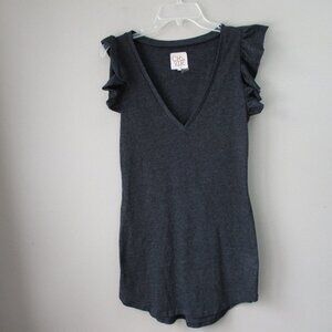 Womens Char Sor Gray Dress with Ruffle Sleeves Size Medium